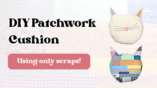 🧵 DIY Patchwork Cat Cushion (Made Entirely From Fabric Scraps!)