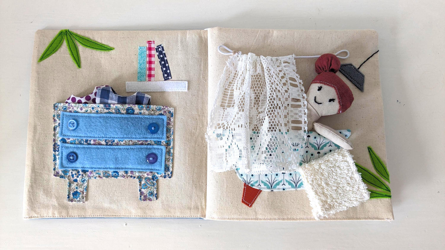 Fabric Dollhouse & Doll Sewing Pattern – Beginner PDF | DIY Scrap Fabric Project