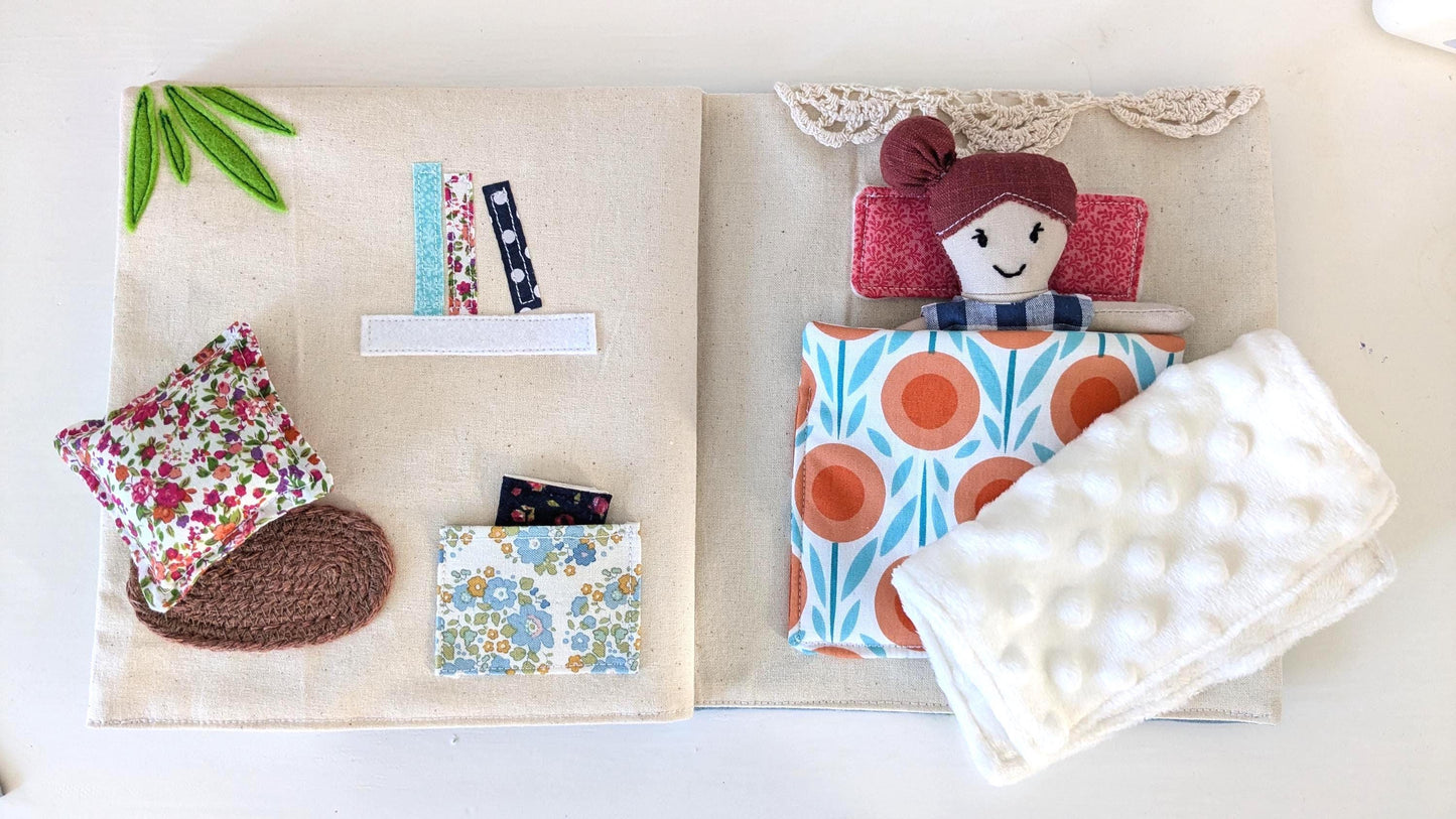 Fabric Dollhouse & Doll Sewing Pattern – Beginner PDF | DIY Scrap Fabric Project