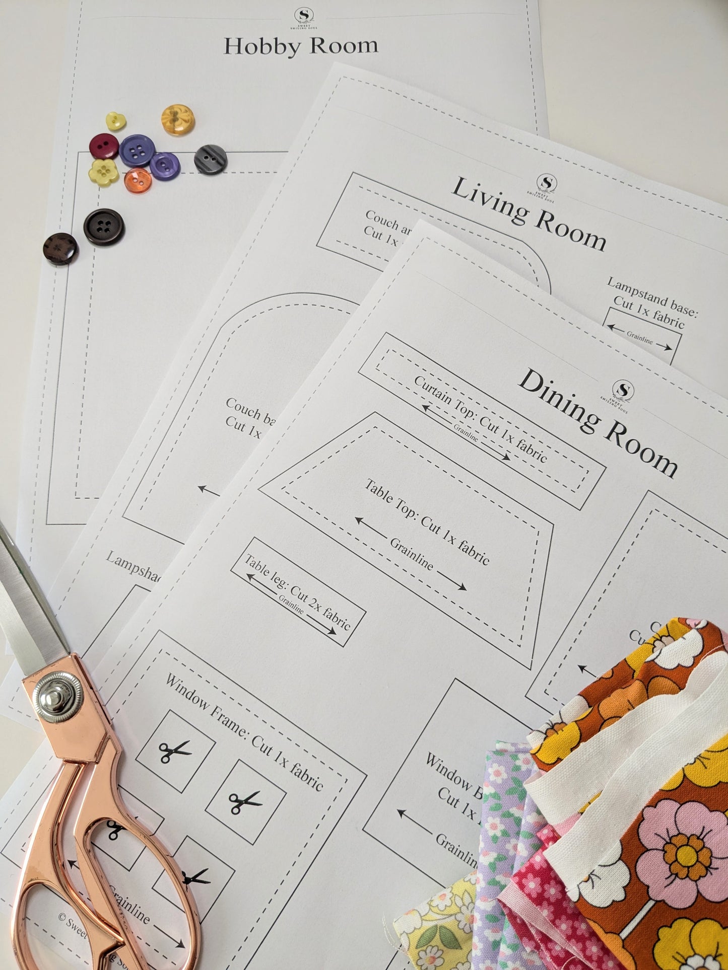 Fabric Dollhouse & Doll Sewing Pattern – Beginner PDF | DIY Scrap Fabric Project