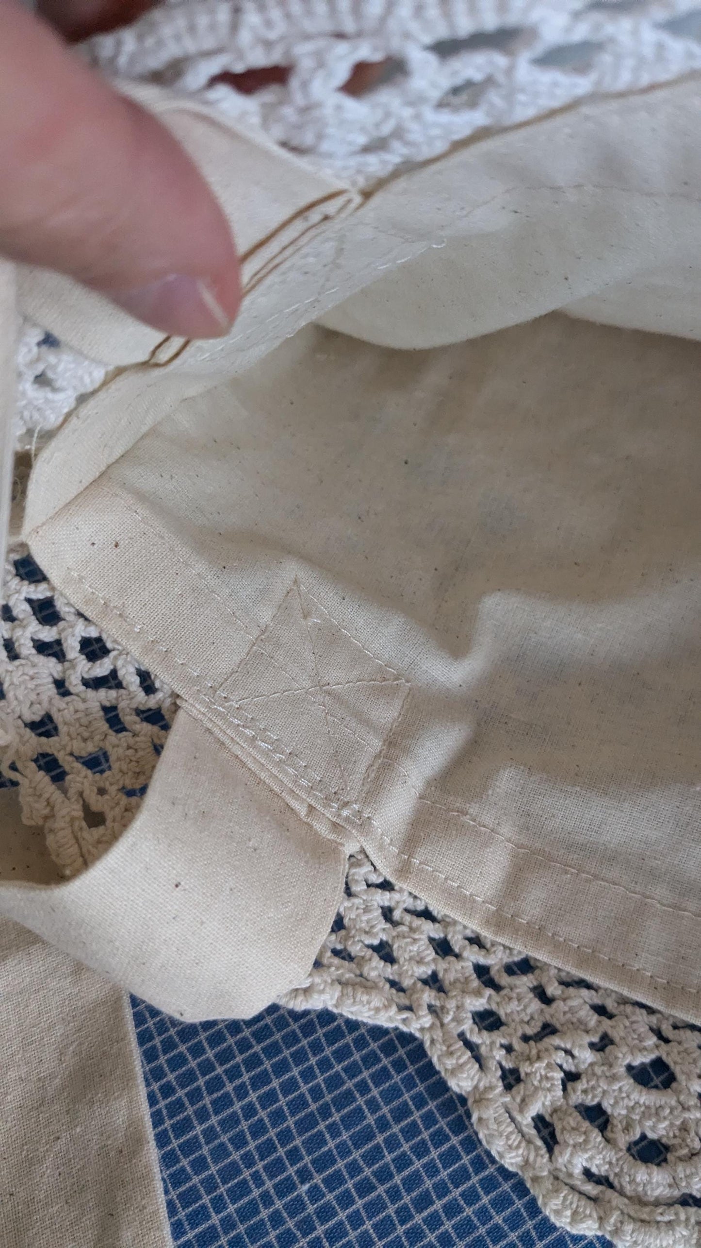 Upcycled Doily Tote Bag – Boho Hippie Shoulder Bag – Vintage Lace Eco Purse