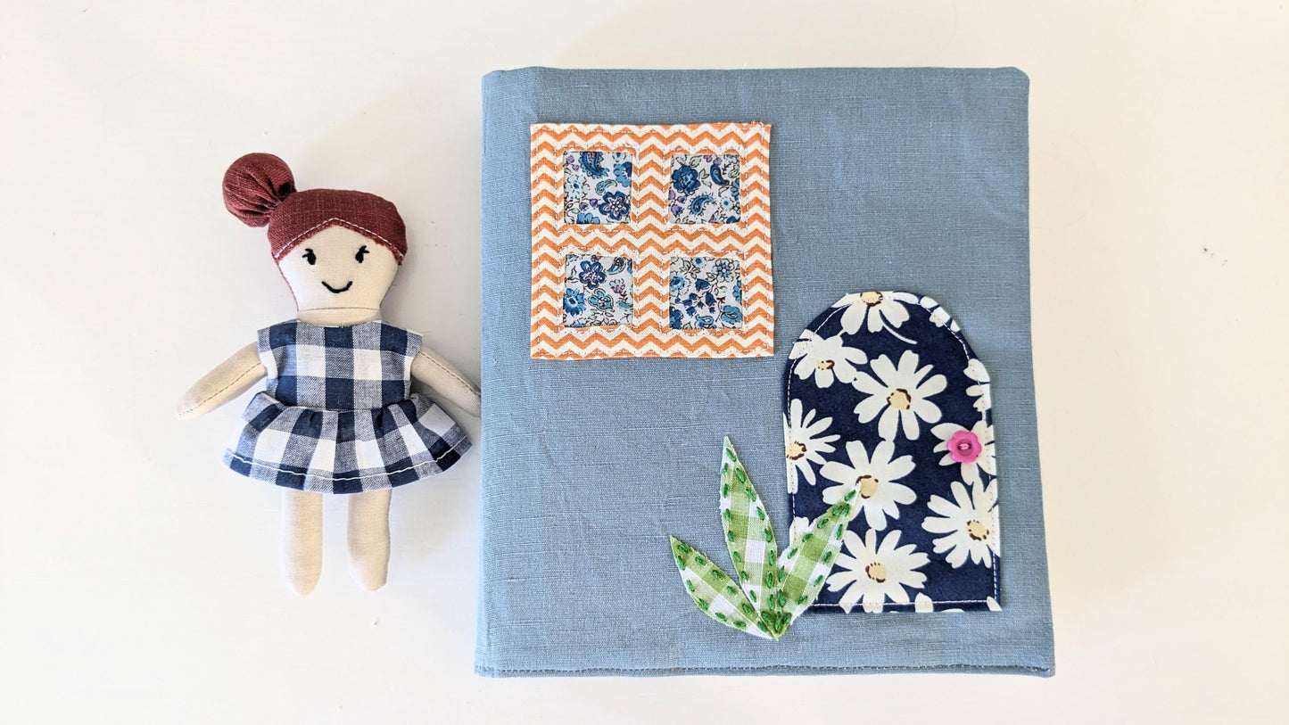 Fabric Dollhouse & Doll Sewing Pattern – Beginner PDF | DIY Scrap Fabric Project