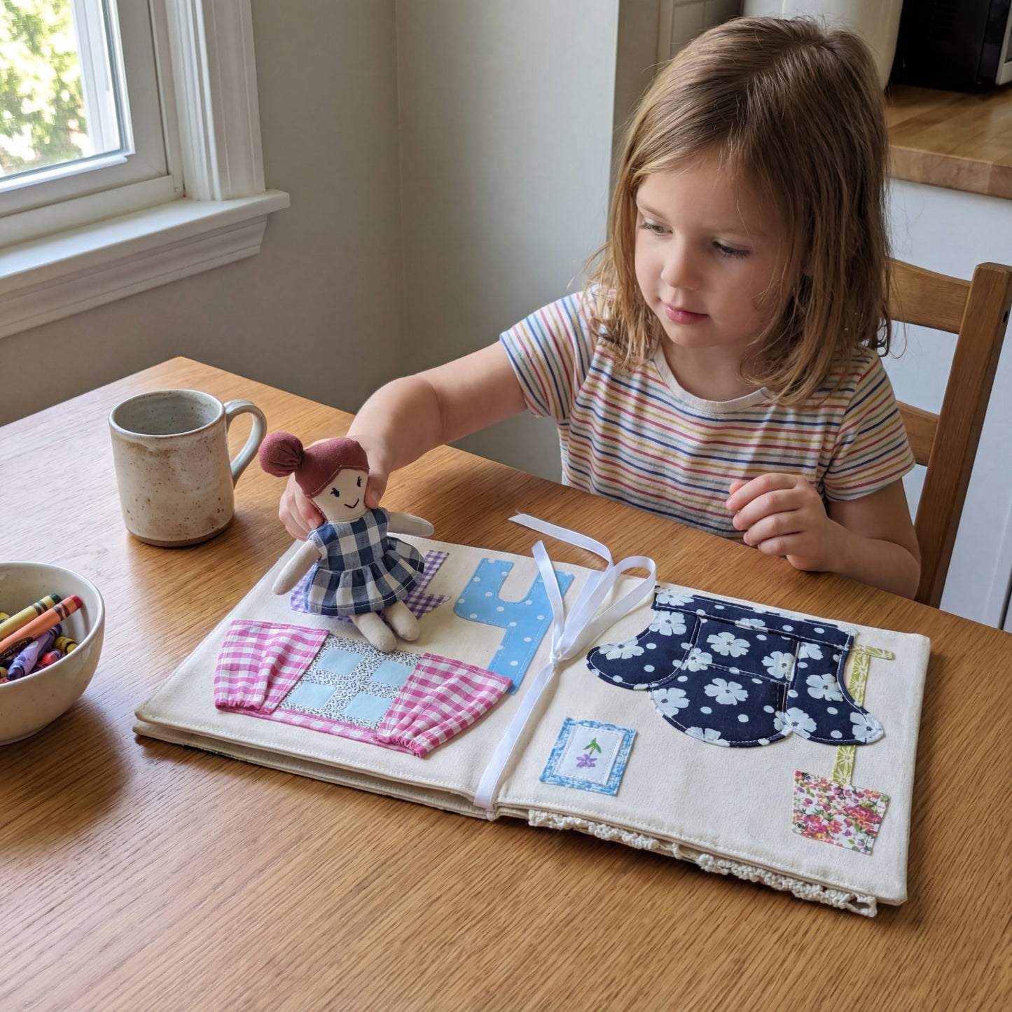 🏠 Fabric Dollhouse & Doll Sewing Pattern – Beginner PDF | DIY Scrap Fabric Project