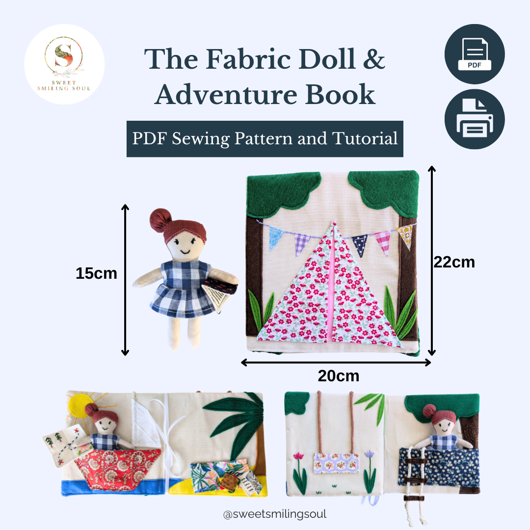 ⛺️ DIY Fabric Doll and Adventure Book Sewing Pattern: Beginner-Friendly (PDF Pattern)