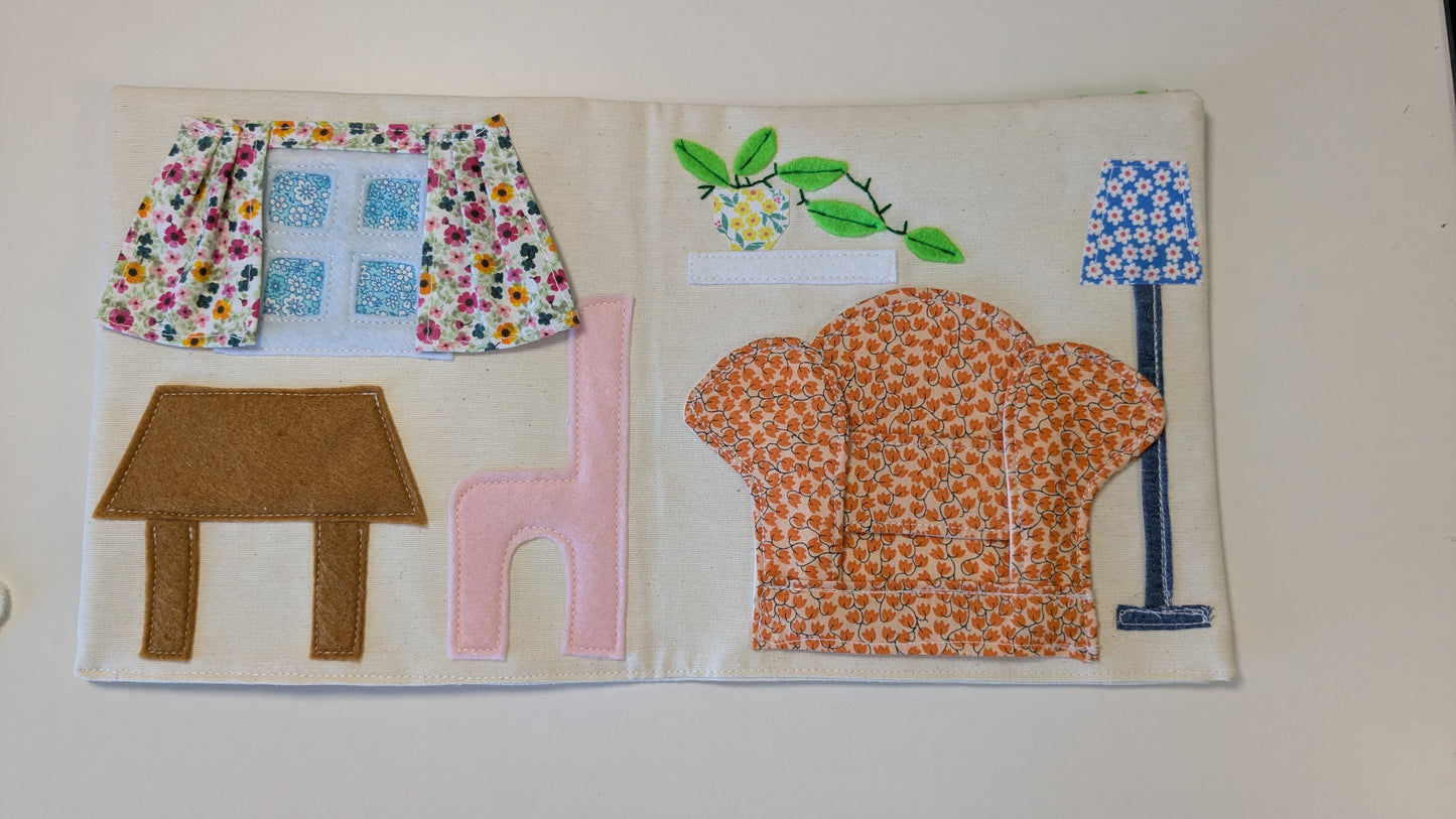 Handmade Fabric Dollhouse with Doll & Accessories: One-of-a-Kind Soft Toy