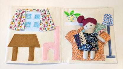 Handmade Fabric Dollhouse with Doll & Accessories: One-of-a-Kind Soft Toy