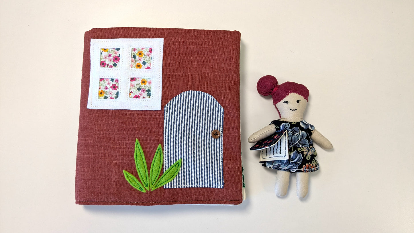 Handmade Fabric Dollhouse with Doll & Accessories: One-of-a-Kind Soft Toy