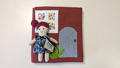Handmade Fabric Dollhouse with Doll & Accessories: One-of-a-Kind Soft Toy