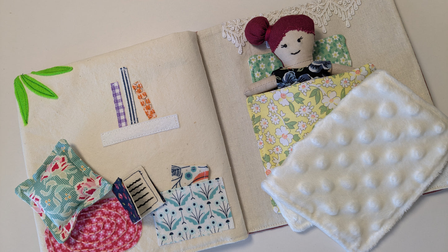Handmade Fabric Dollhouse with Doll & Accessories: One-of-a-Kind Soft Toy