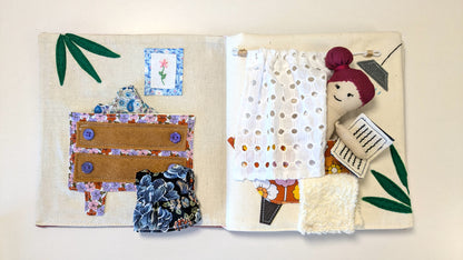 Handmade Fabric Dollhouse with Doll & Accessories: One-of-a-Kind Soft Toy