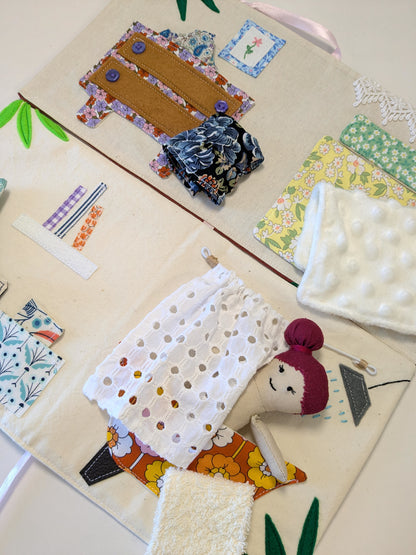 Handmade Fabric Dollhouse with Doll & Accessories: One-of-a-Kind Soft Toy