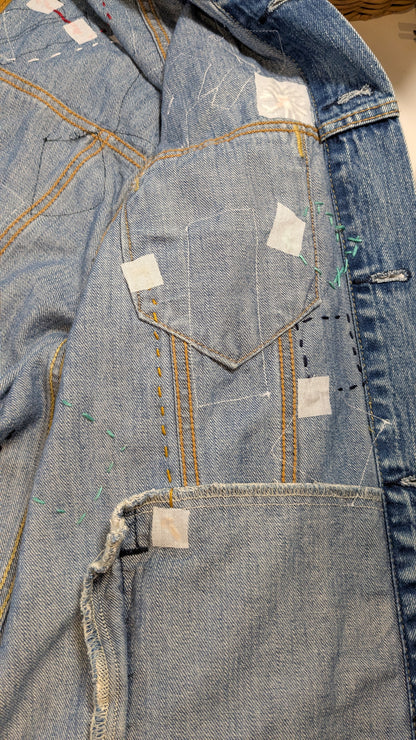 Handmade Bob Dylan Inspired Patchwork Jacket | One of a Kind | Men’s Large | Unisex Sizing | 80s Vintage Movie Inspired | Hand Embroidered
