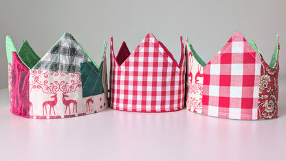 🎄 Christmas Fabric Crown – Free Sewing Template (3 Ways to Sew!)