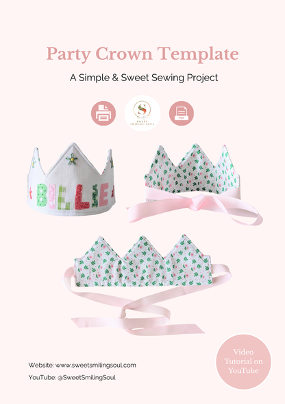 👑 DIY Fabric Party Crown – Free PDF Pattern