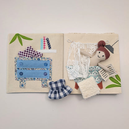 Pattern page showing dollhouse room templates and cutting guides.