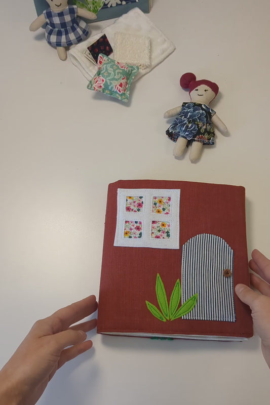 Handmade Fabric Dollhouse with Doll & Accessories: One-of-a-Kind Soft Toy